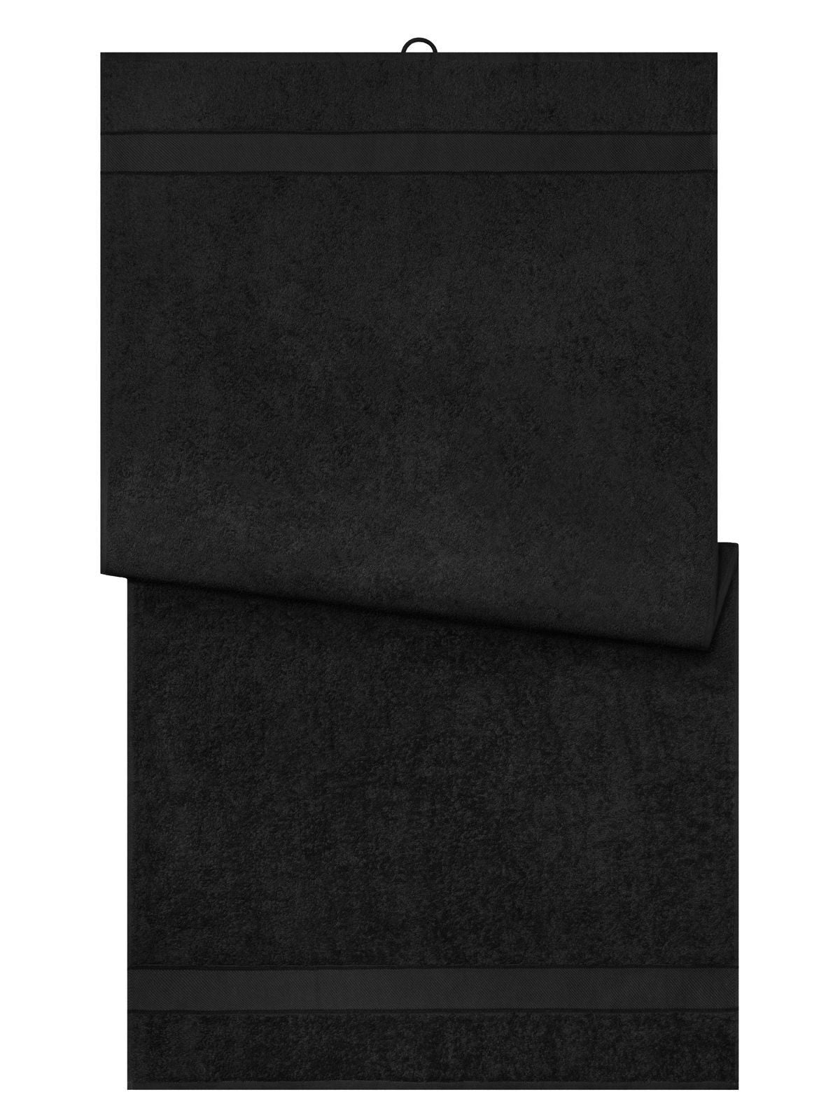 Bath Towel 70x140 Herren Handtuch – James & Nicholson – Farbe Schwarz – individuell veredelbar