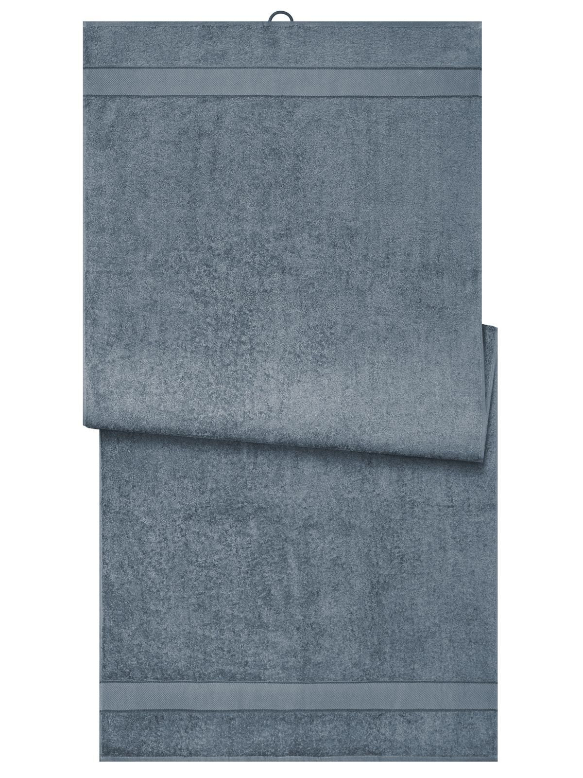 Sauna Sheet 70x180 Herren Handtuch – James & Nicholson – Farbe mid-grey – individuell veredelbar