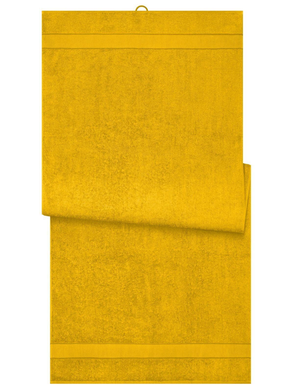Sauna Sheet 70x180 Herren Handtuch – James & Nicholson – Farbe Gelb – individuell veredelbar