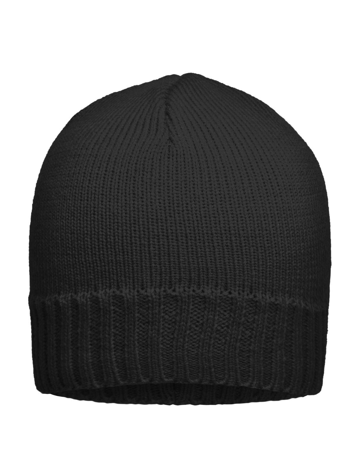 Beanies Rib-Beanie Schwarz bestickbar und bedruckbar – LA1970
