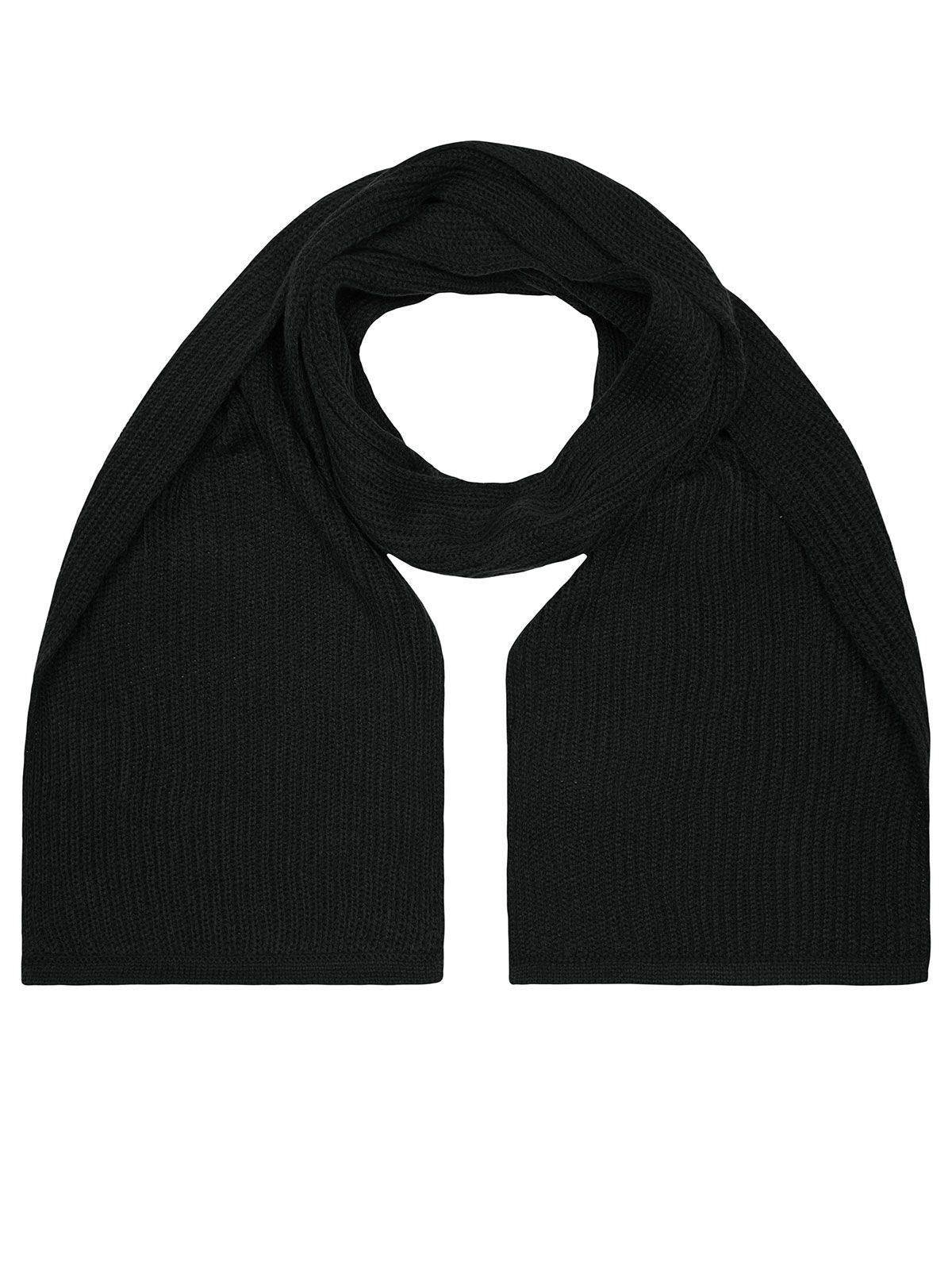 Knitted Scarf Schal / Handschuhe – James & Nicholson – Farbe Schwarz – individuell veredelbar