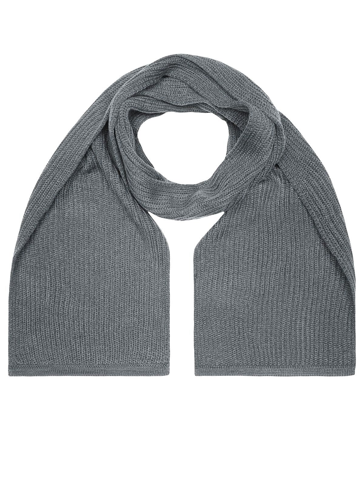 Knitted Scarf Schal / Handschuhe – James & Nicholson – Farbe dark-grey melange – individuell veredelbar