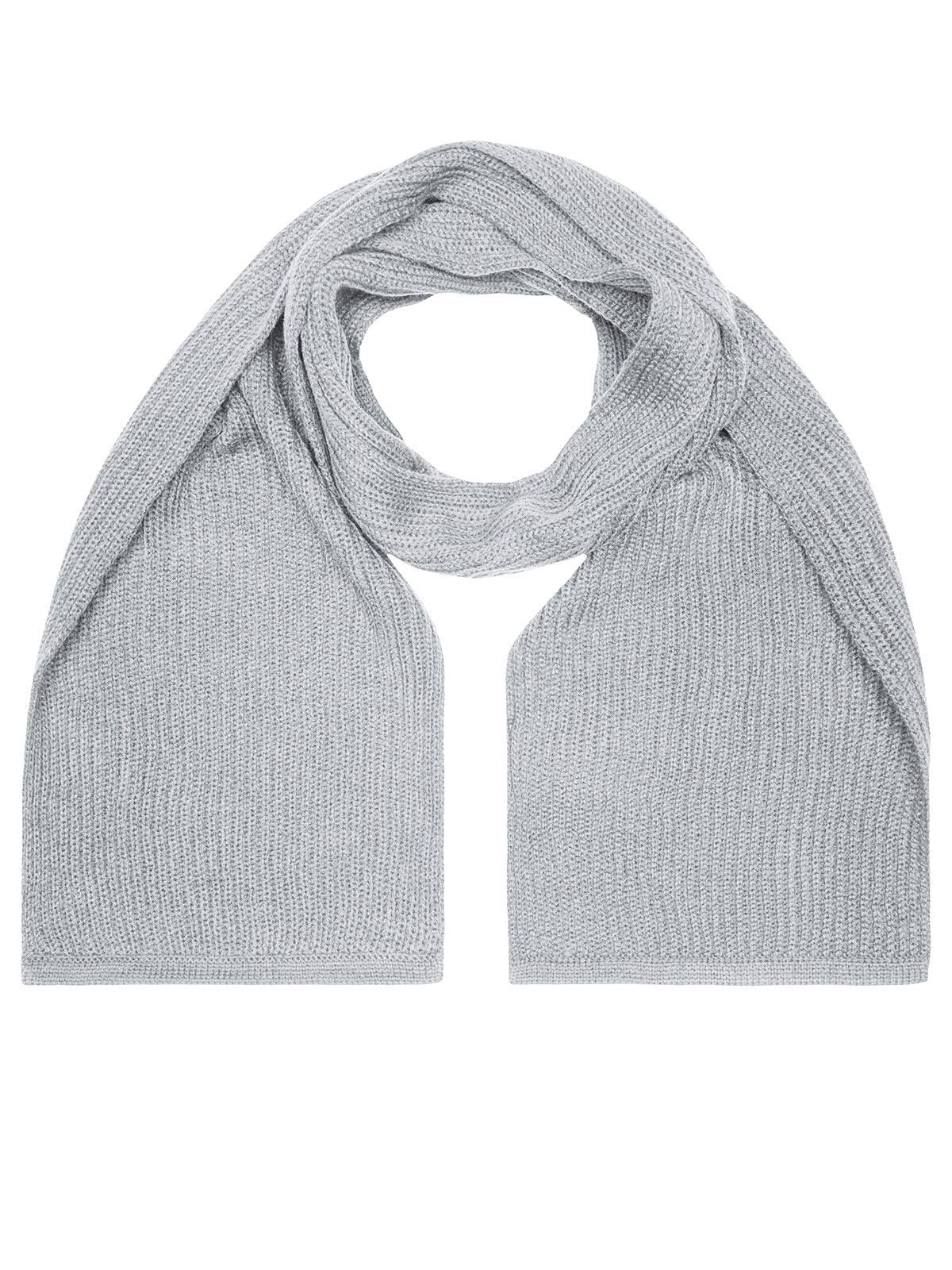 Knitted Scarf Schal / Handschuhe – James & Nicholson – Farbe light-grey-melange – individuell veredelbar