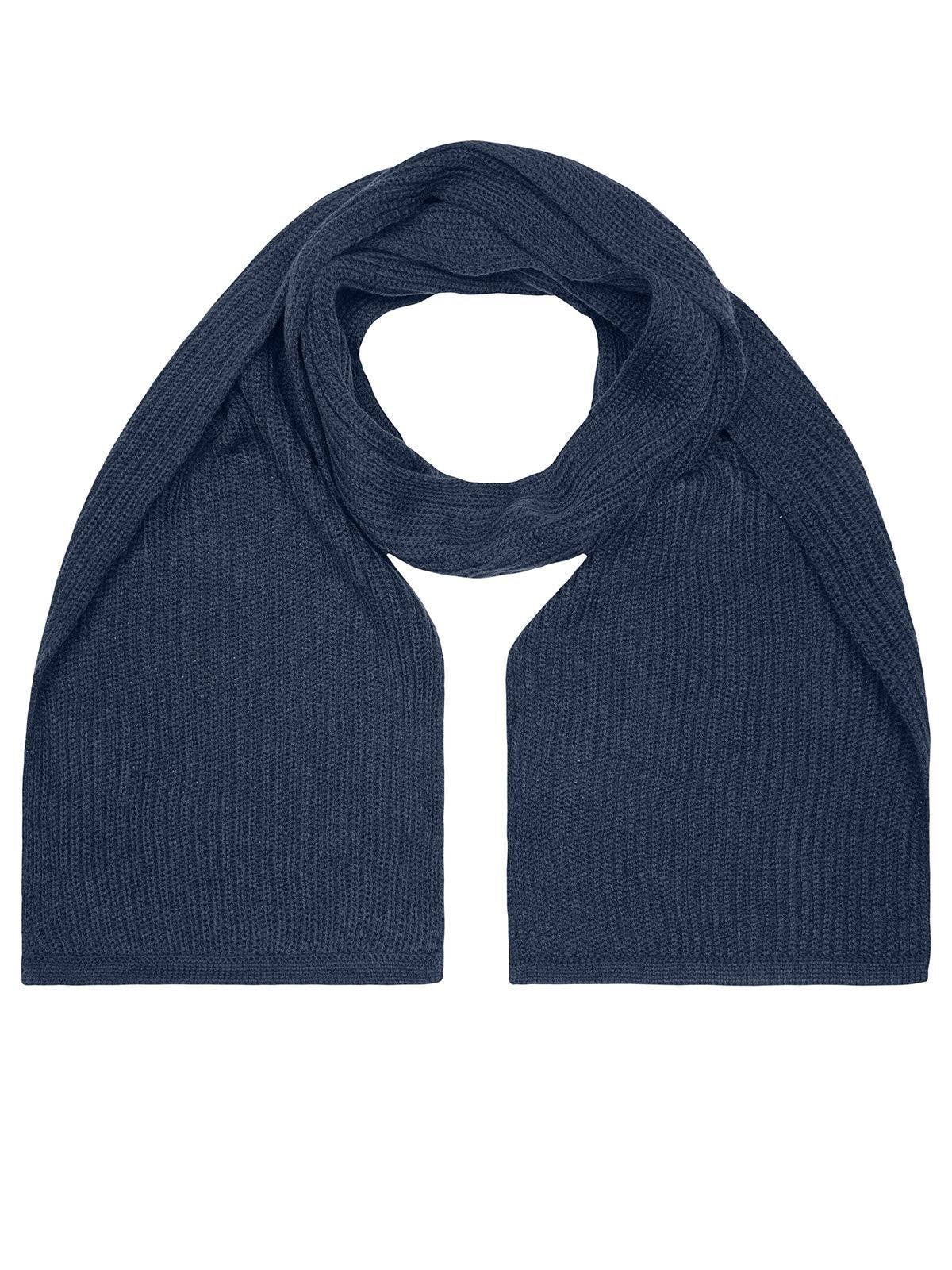 Knitted Scarf Schal / Handschuhe – James & Nicholson – Farbe Navy – individuell veredelbar