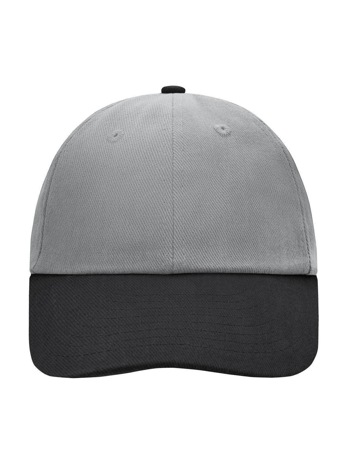 Baseball Caps Cappello baseball 6 pannelli light-Grau/Schwarz bestickbar und bedruckbar – LA1970