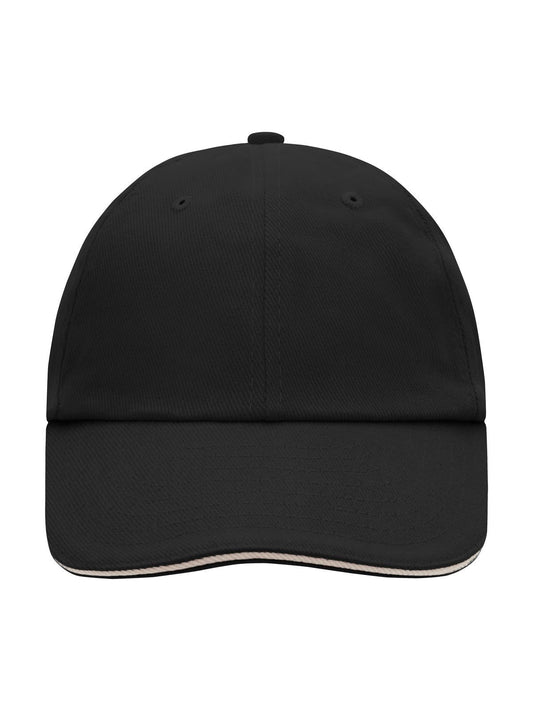 Baseball Caps 6 Panel Raver Sandwich Cap Schwarz/beige bestickbar und bedruckbar – LA1970