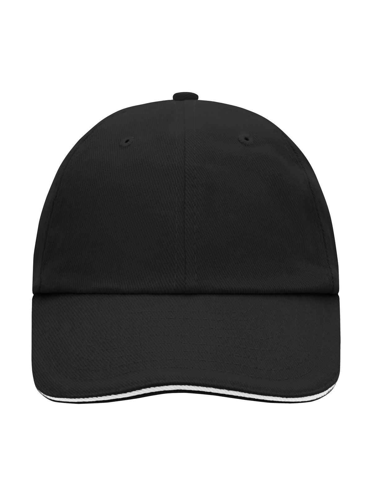 Baseball Caps 6 Panel Raver Sandwich Cap Schwarz/Weiß bestickbar und bedruckbar – LA1970