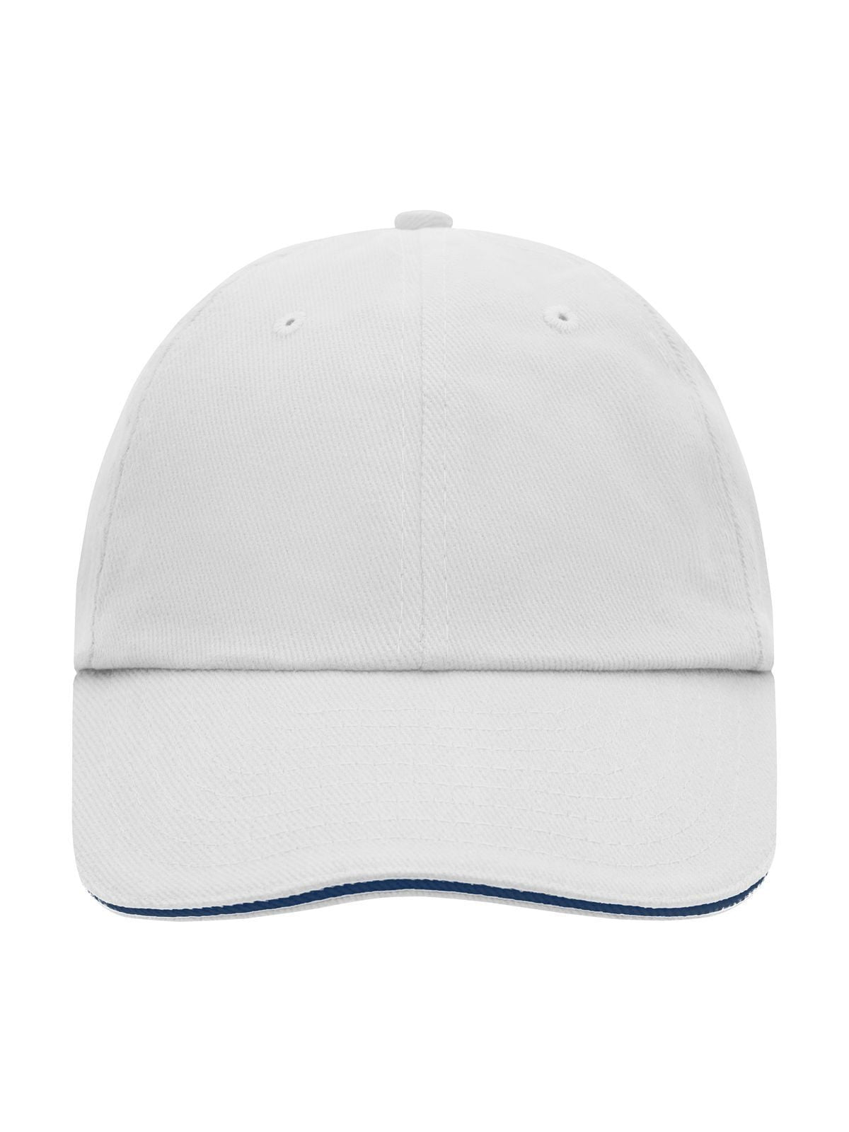 Baseball Caps 6 Panel Raver Sandwich Cap Weiß/Marineblau bestickbar und bedruckbar – LA1970