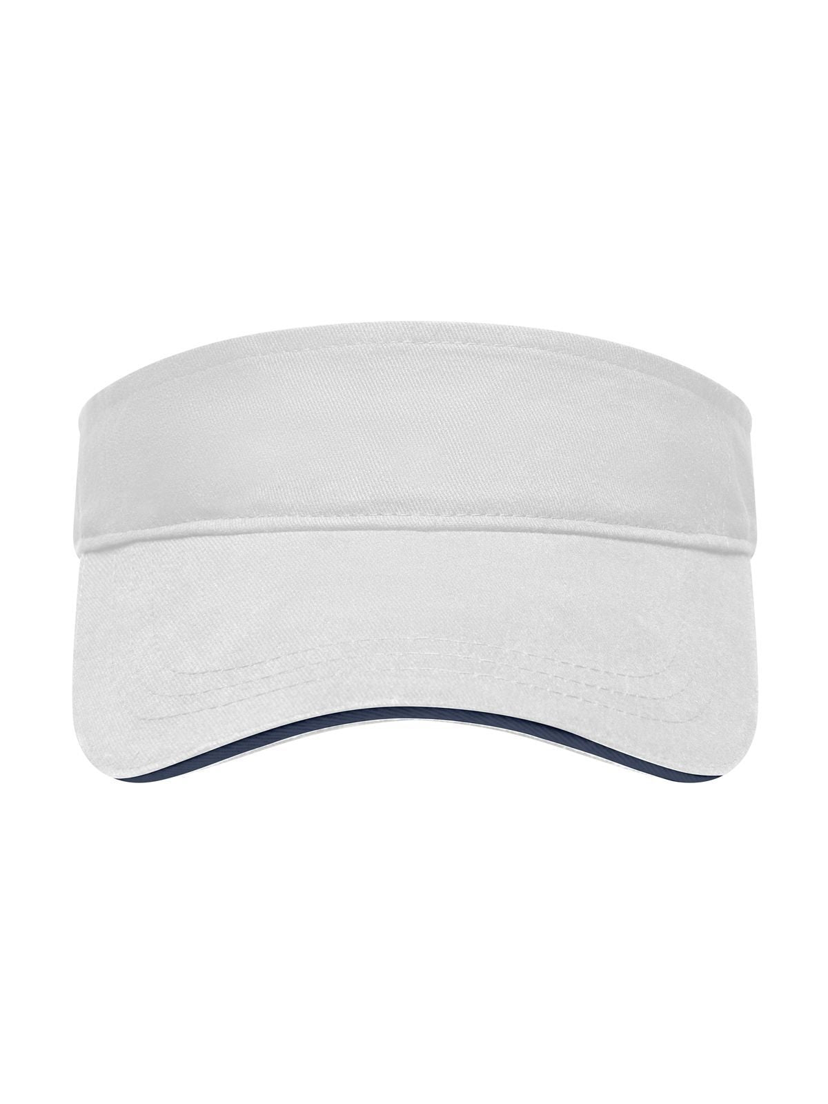 Baseball Caps Sandwich Sunvisor Weiß/Marineblau bestickbar und bedruckbar – LA1970