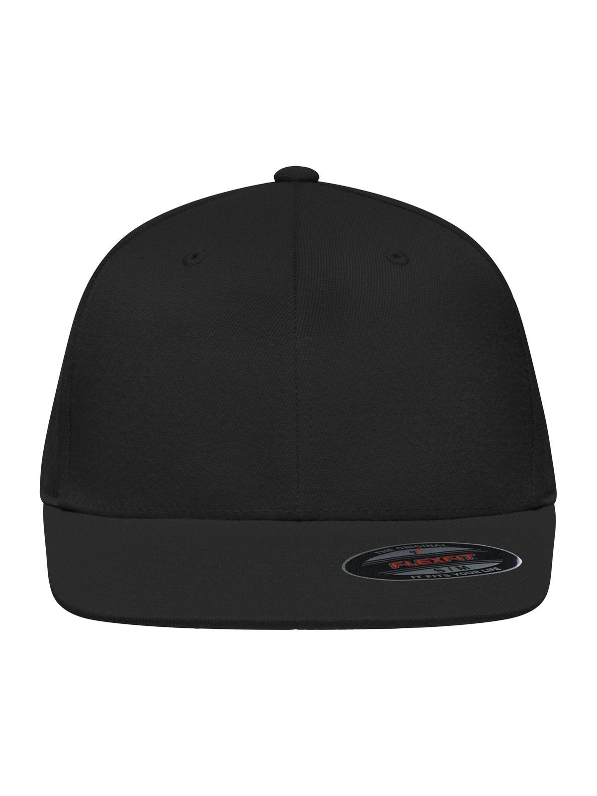 Baseball Caps Flexfit® Flat Peak Cap Schwarz bestickbar und bedruckbar – LA1970
