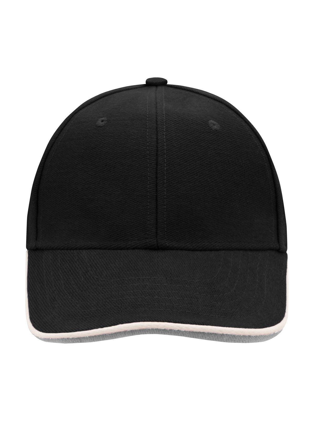 Baseball Caps 6 Panel Double Sandwich Cap Schwarz/Weiß/dark-Grau bestickbar und bedruckbar – LA1970