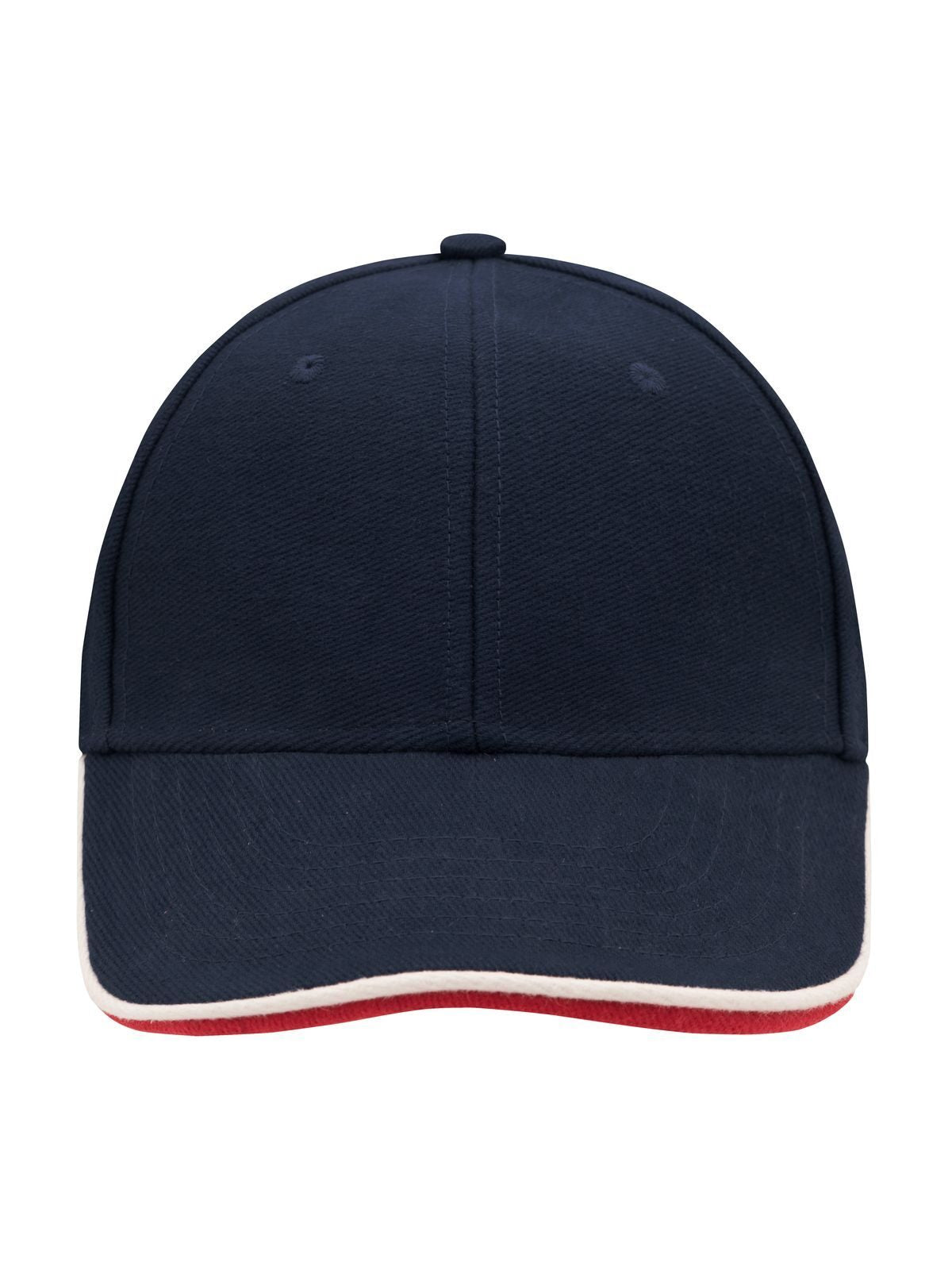 Baseball Caps 6 Panel Double Sandwich Cap Marineblau/Weiß/Rot bestickbar und bedruckbar – LA1970