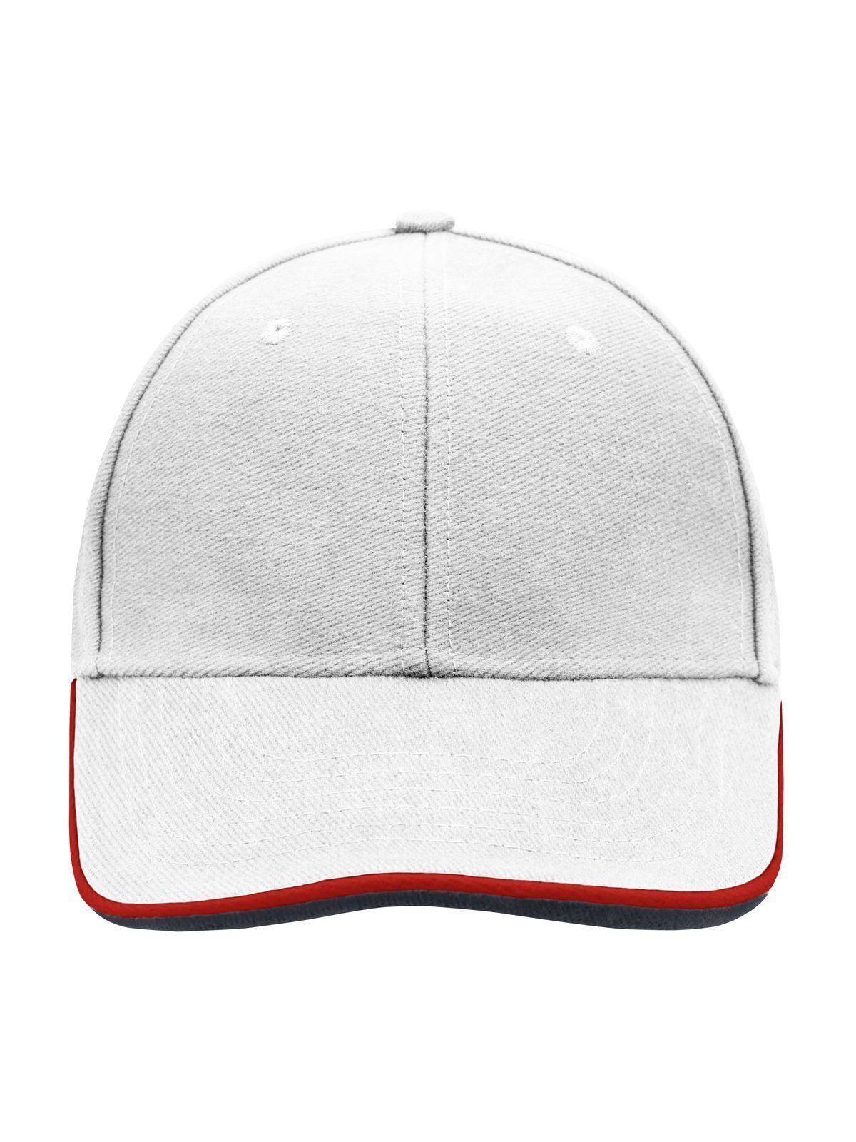 Baseball Caps 6 Panel Double Sandwich Cap Weiß/Rot/Marineblau bestickbar und bedruckbar – LA1970