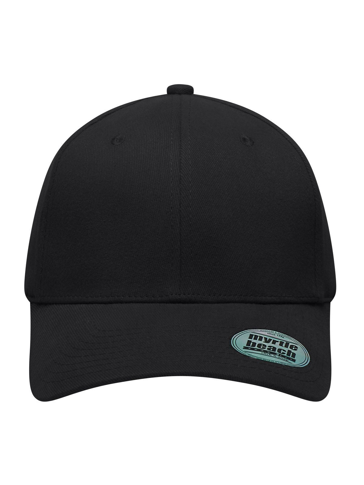 Baseball Caps 6 Panel Elastic Fit Baseball Cap Schwarz bestickbar und bedruckbar – LA1970