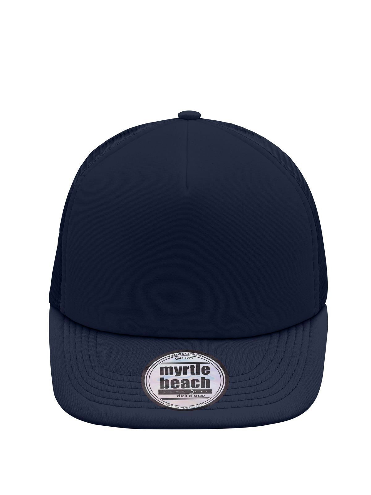 Trucker Caps 5 Panel Flat Peak Cap Marineblau/Marineblau bestickbar und bedruckbar – LA1970