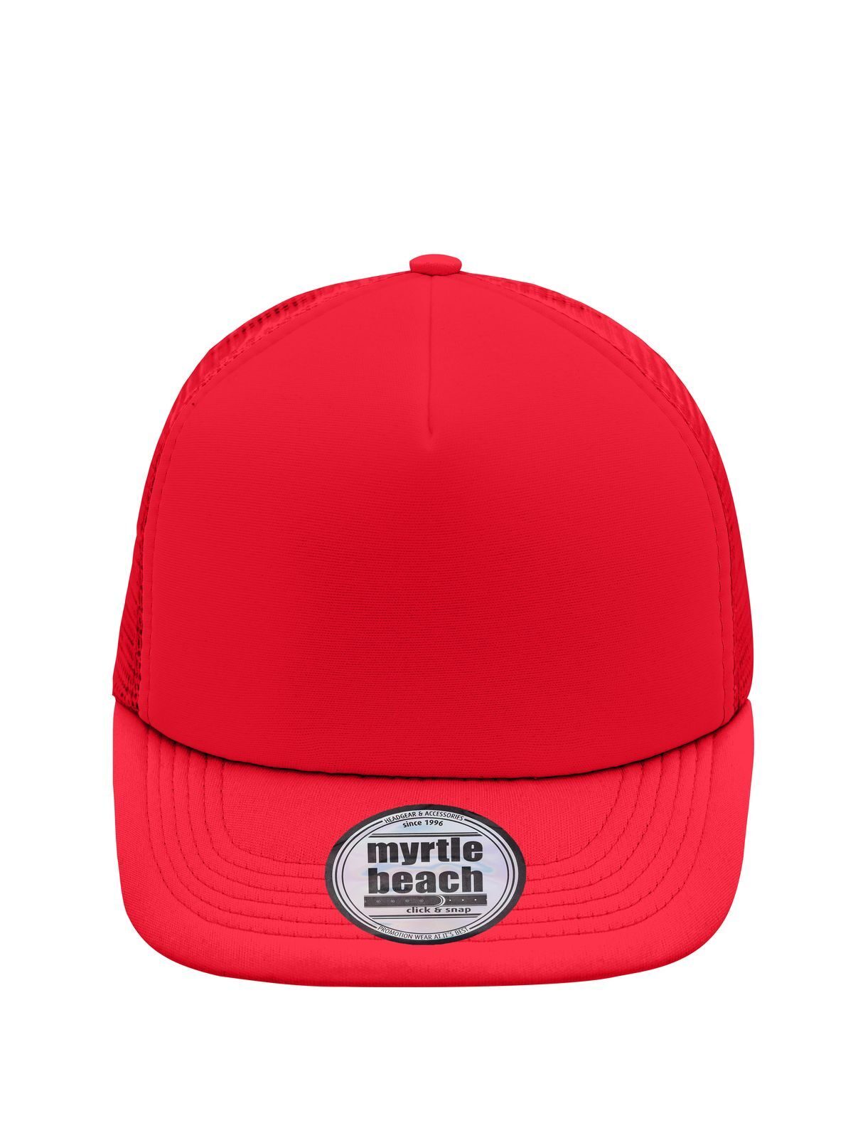 Trucker Caps 5 Panel Flat Peak Cap Rot/Rot bestickbar und bedruckbar – LA1970