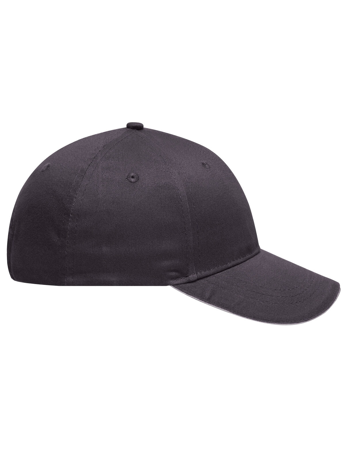 Baseball Cap 6 panel sandwich cap with brushed surface – individuell veredelbar | LA1970 in carbon/light-grey