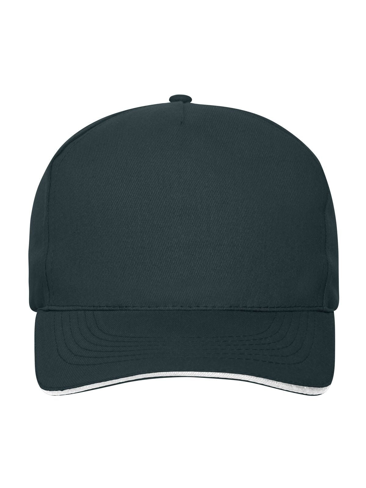 Baseball Caps 5 Panel Sandwich Cap Bio Cotton Marineblau/Weiß bestickbar und bedruckbar – LA1970