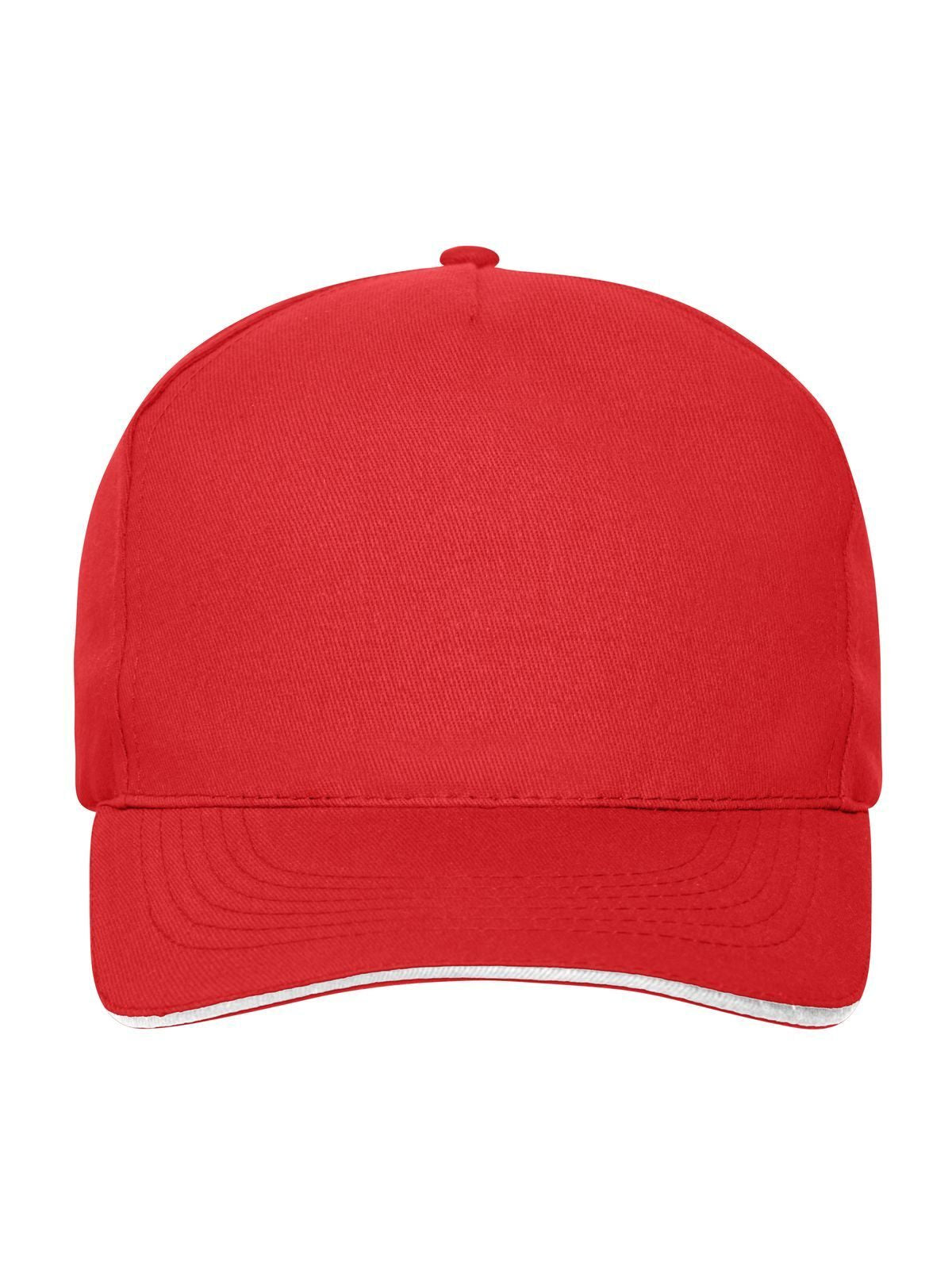 Baseball Caps 5 Panel Sandwich Cap Bio Cotton Rot/Weiß bestickbar und bedruckbar – LA1970