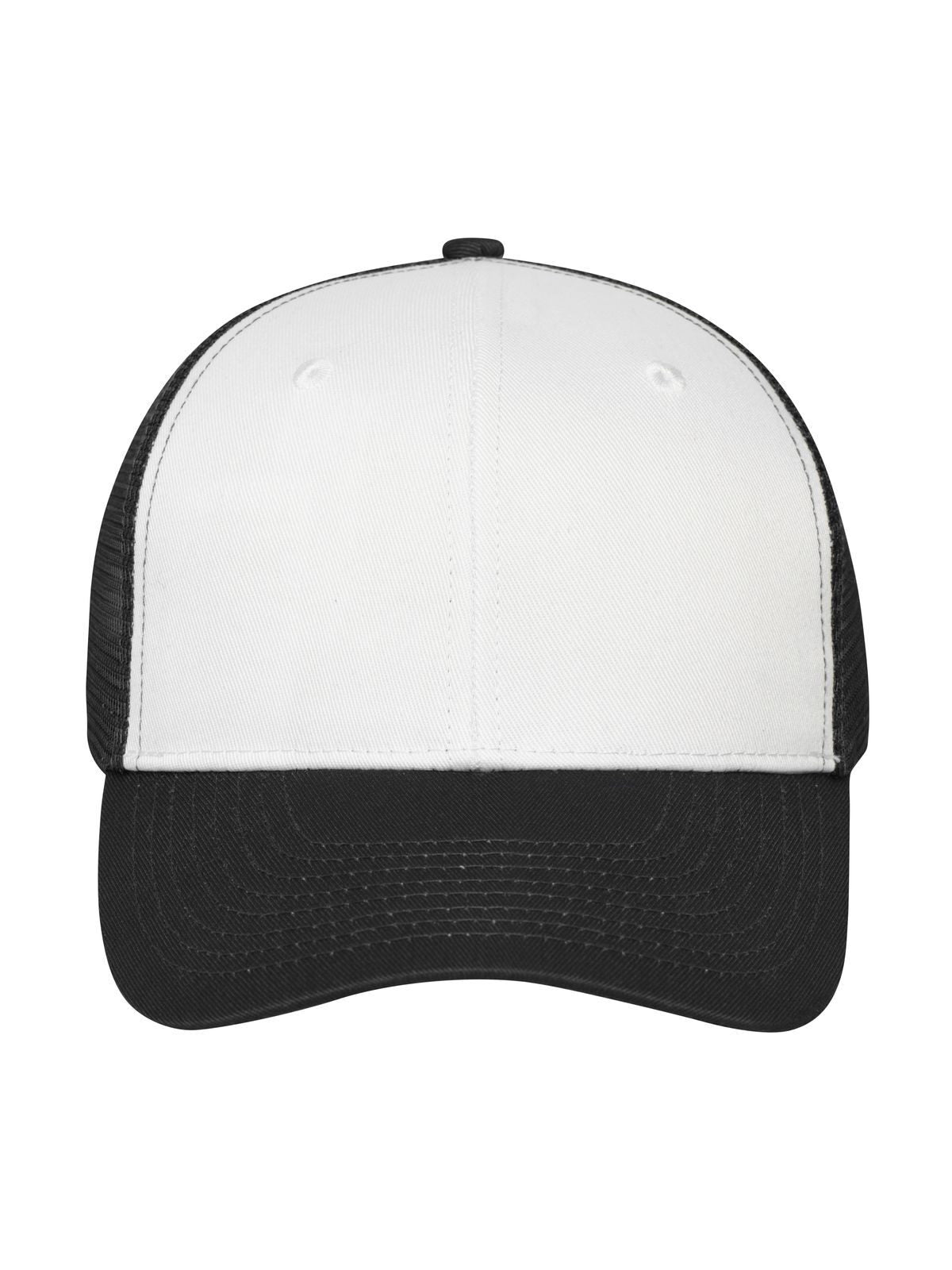 Baseball Caps 6 Panel Mesh Cap Weiß/Schwarz bestickbar und bedruckbar – LA1970