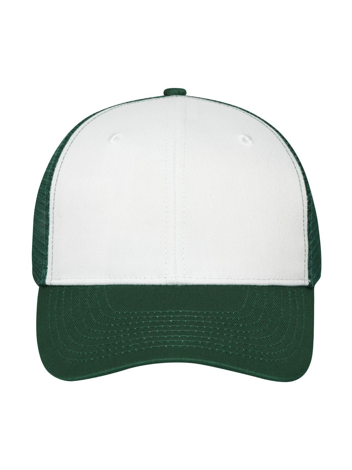 Baseball Caps 6 Panel Mesh Cap Weiß/dark-green bestickbar und bedruckbar – LA1970