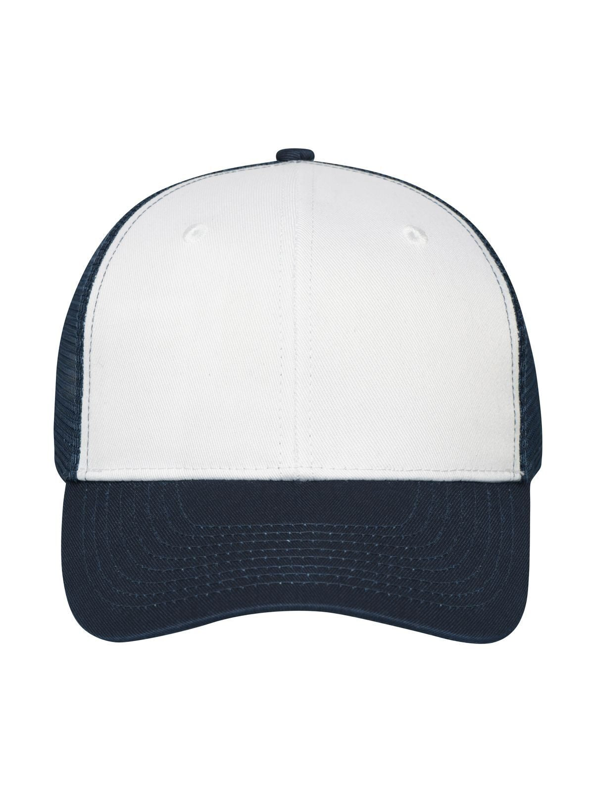 Baseball Caps 6 Panel Mesh Cap Weiß/Marineblau bestickbar und bedruckbar – LA1970
