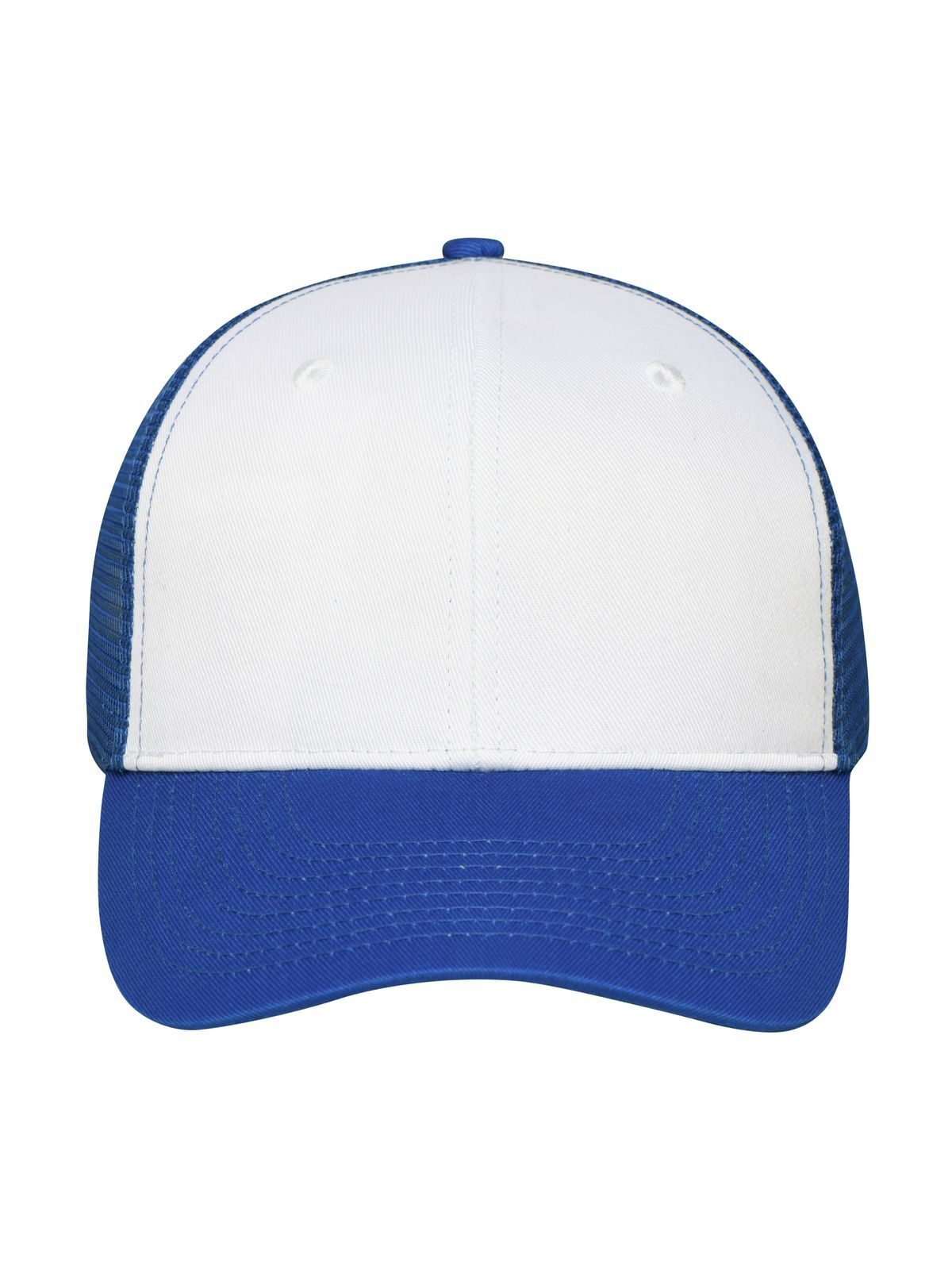 Baseball Caps 6 Panel Mesh Cap Weiß/Royalblaublau bestickbar und bedruckbar – LA1970