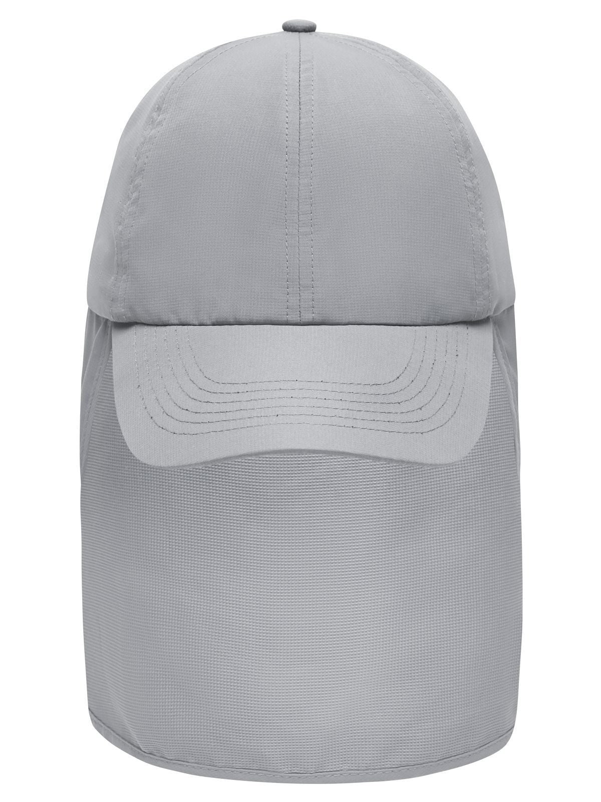 Baseball Caps 6 Panel Cap with Neck Guard Grau bestickbar und bedruckbar – LA1970