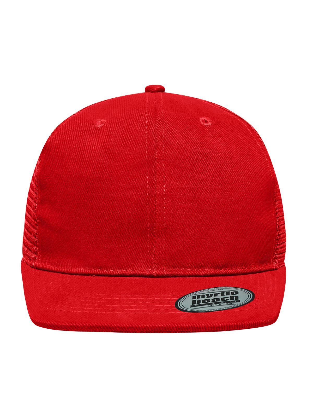 Trucker Caps 6 Panel Flat Peak Cap Rot bestickbar und bedruckbar – LA1970