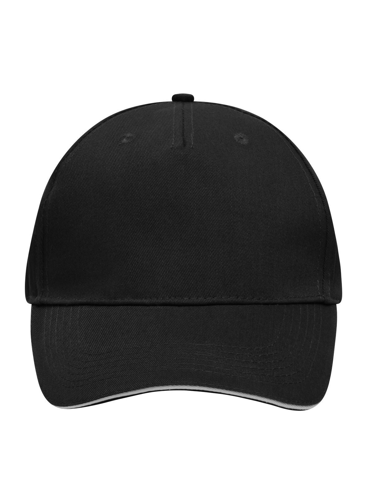 Baseball Caps 5 Panel Sandwich Cap Schwarz/light-Grau bestickbar und bedruckbar – LA1970