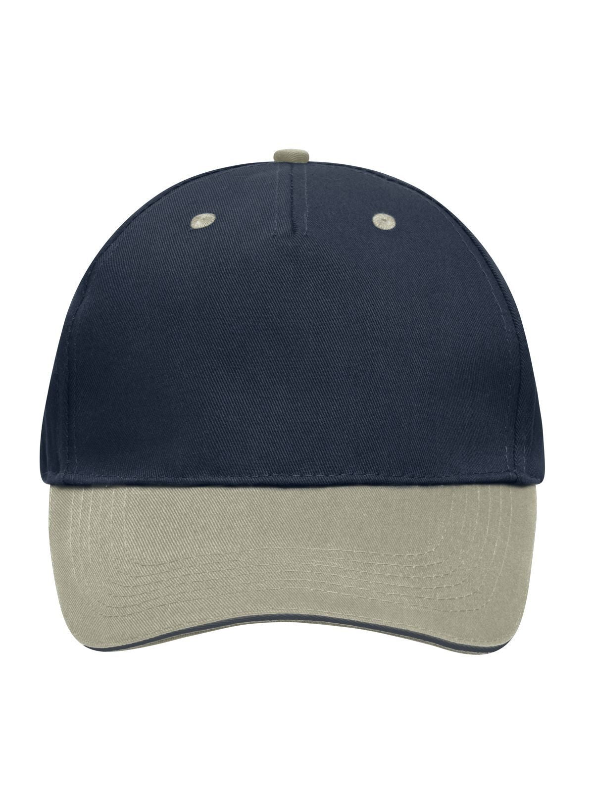 Baseball Caps 5 Panel Sandwich Cap Marineblau/beige/Marineblau bestickbar und bedruckbar – LA1970