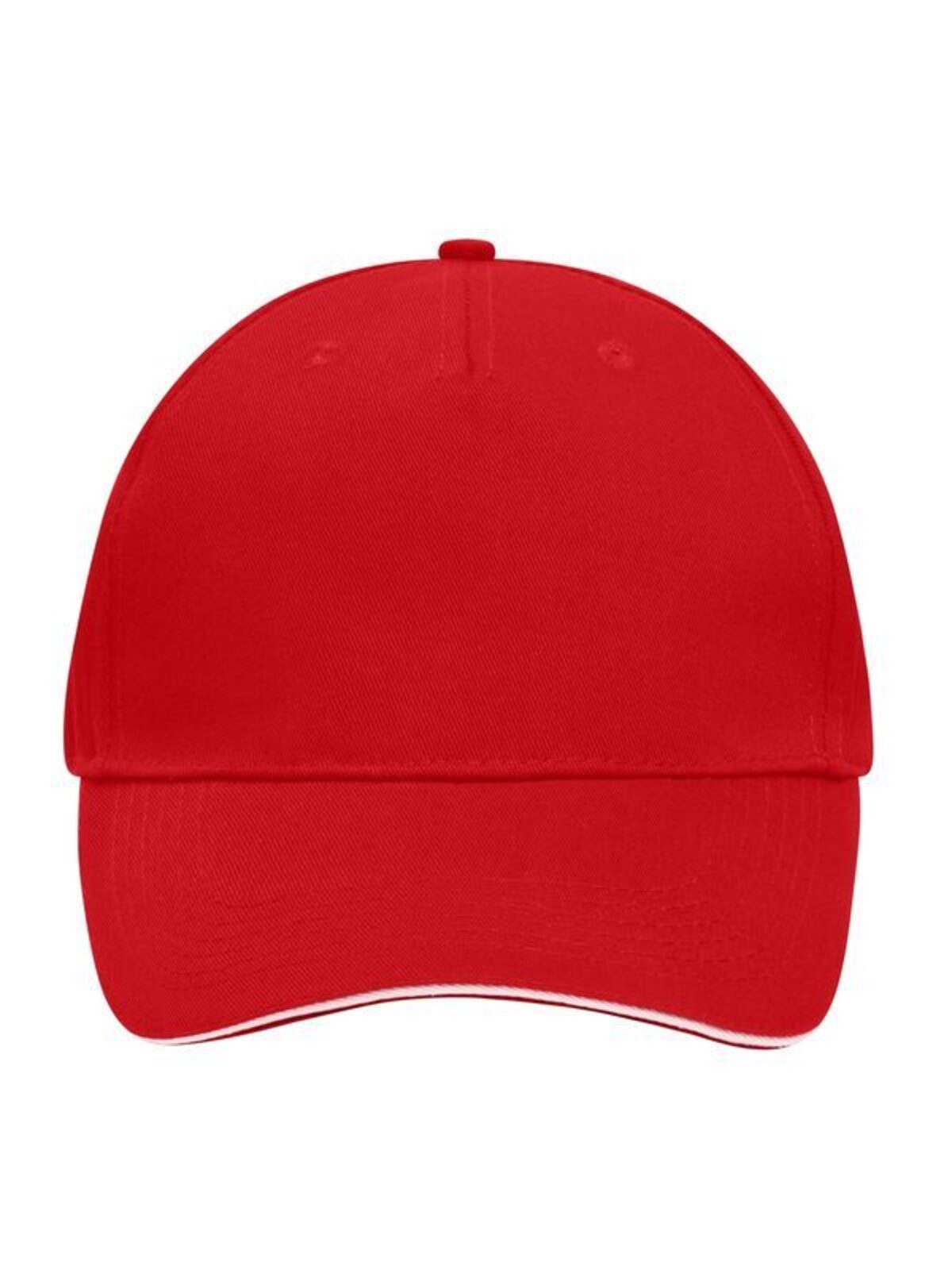 Baseball Caps 5 Panel Sandwich Cap Rot/Weiß bestickbar und bedruckbar – LA1970
