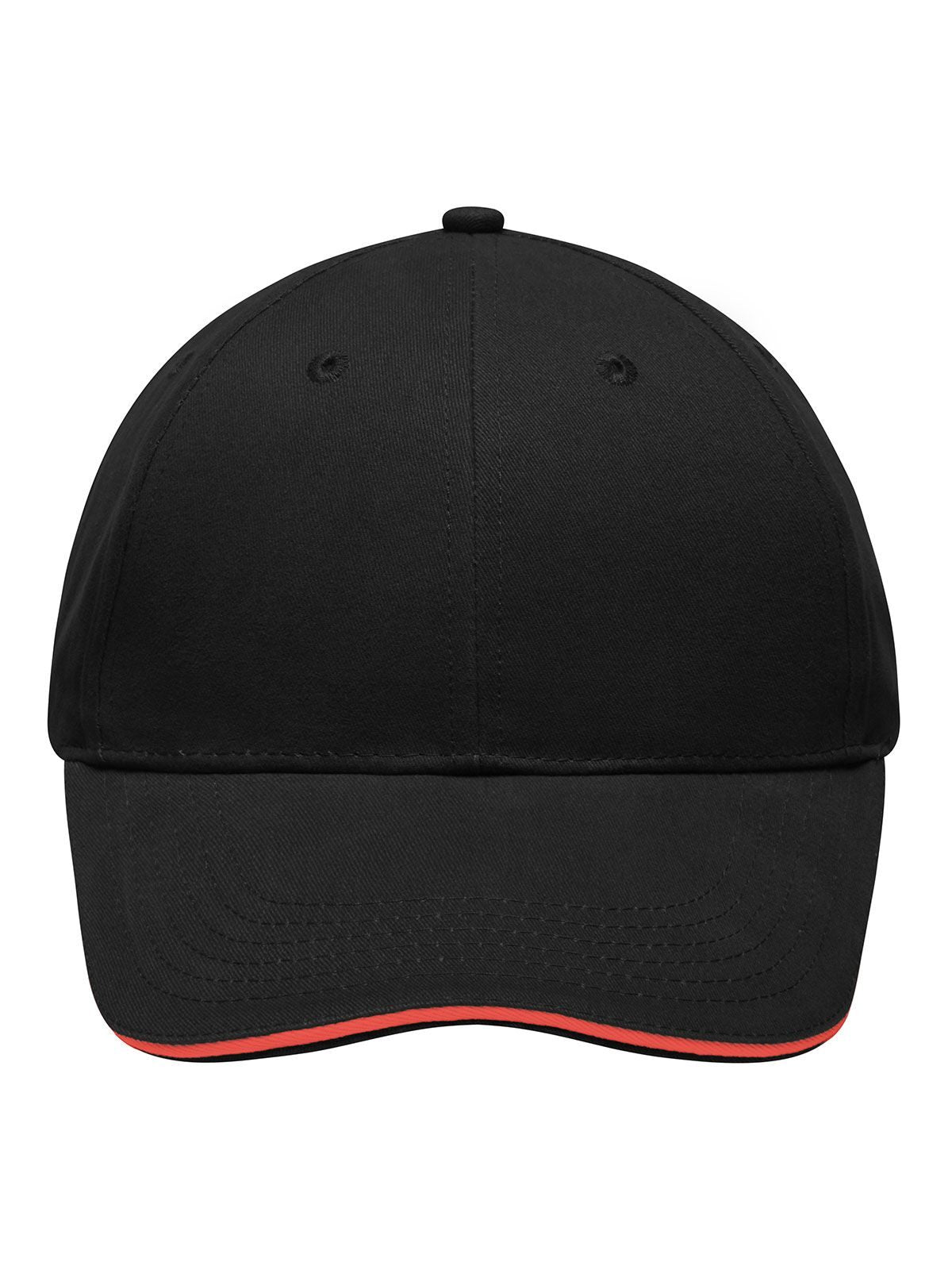 Baseball Cap Light Brushed Sandwich Cap – individuell veredelbar | LA1970 in black/red