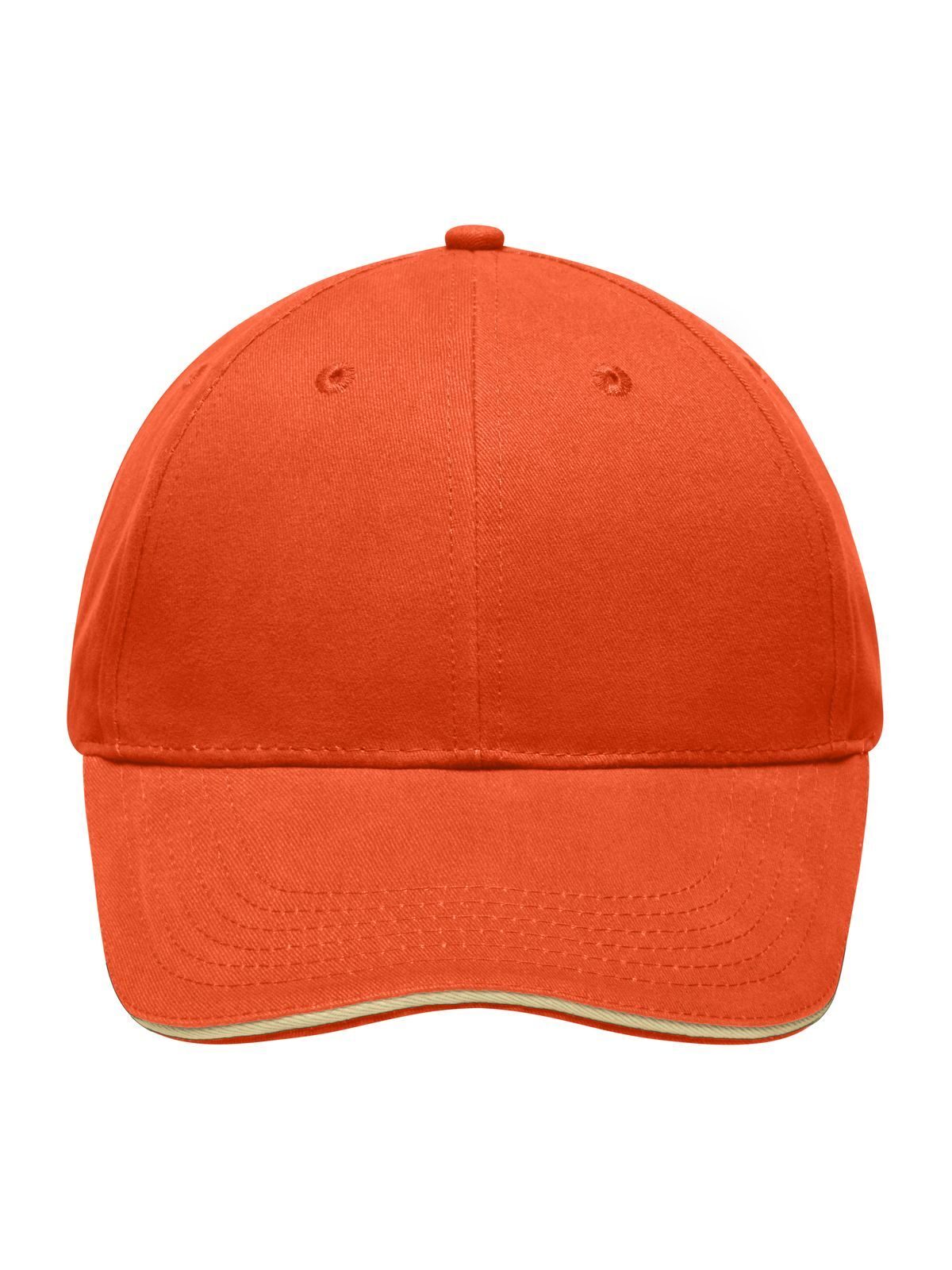 Baseball Cap Light Brushed Sandwich Cap – individuell veredelbar | LA1970 in dark-orange/beige