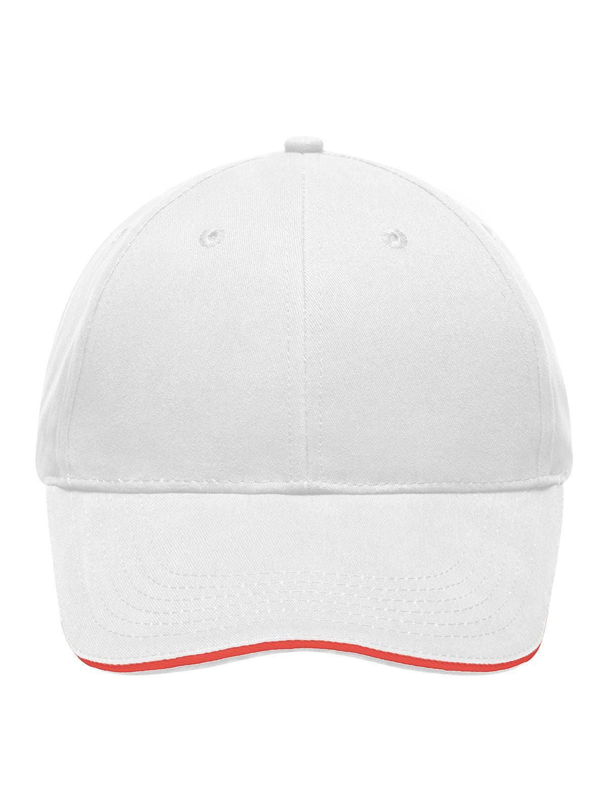 Baseball Cap Light Brushed Sandwich Cap – individuell veredelbar | LA1970 in white/red