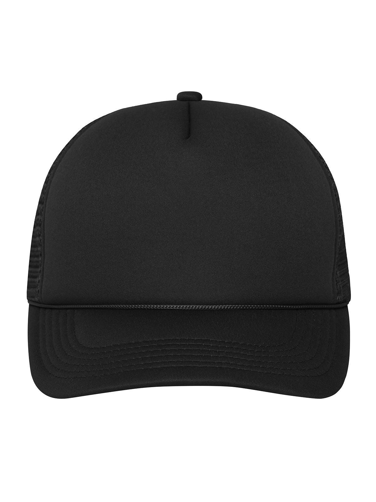 Trucker Caps 5 Panel Retro Mesh Cap Schwarz/Schwarz bestickbar und bedruckbar – LA1970