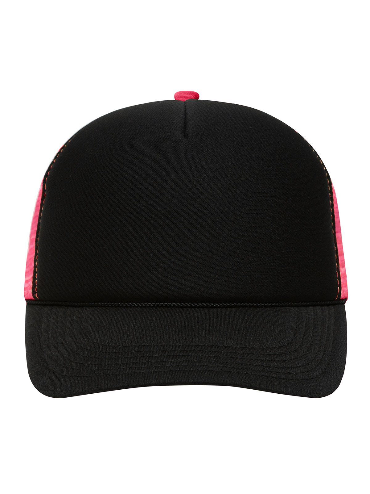 Trucker Caps 5 Panel Retro Mesh Cap Schwarz/neon-pink bestickbar und bedruckbar – LA1970