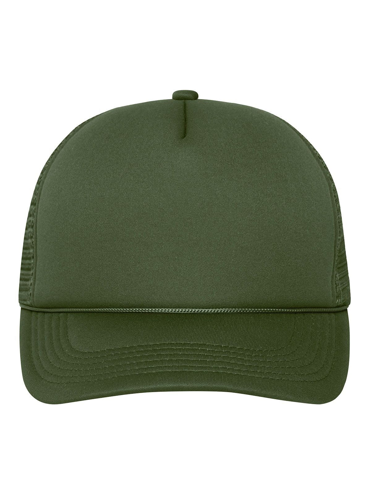 Trucker Caps 5 Panel Retro Mesh Cap dark-olive/dark-olive bestickbar und bedruckbar – LA1970