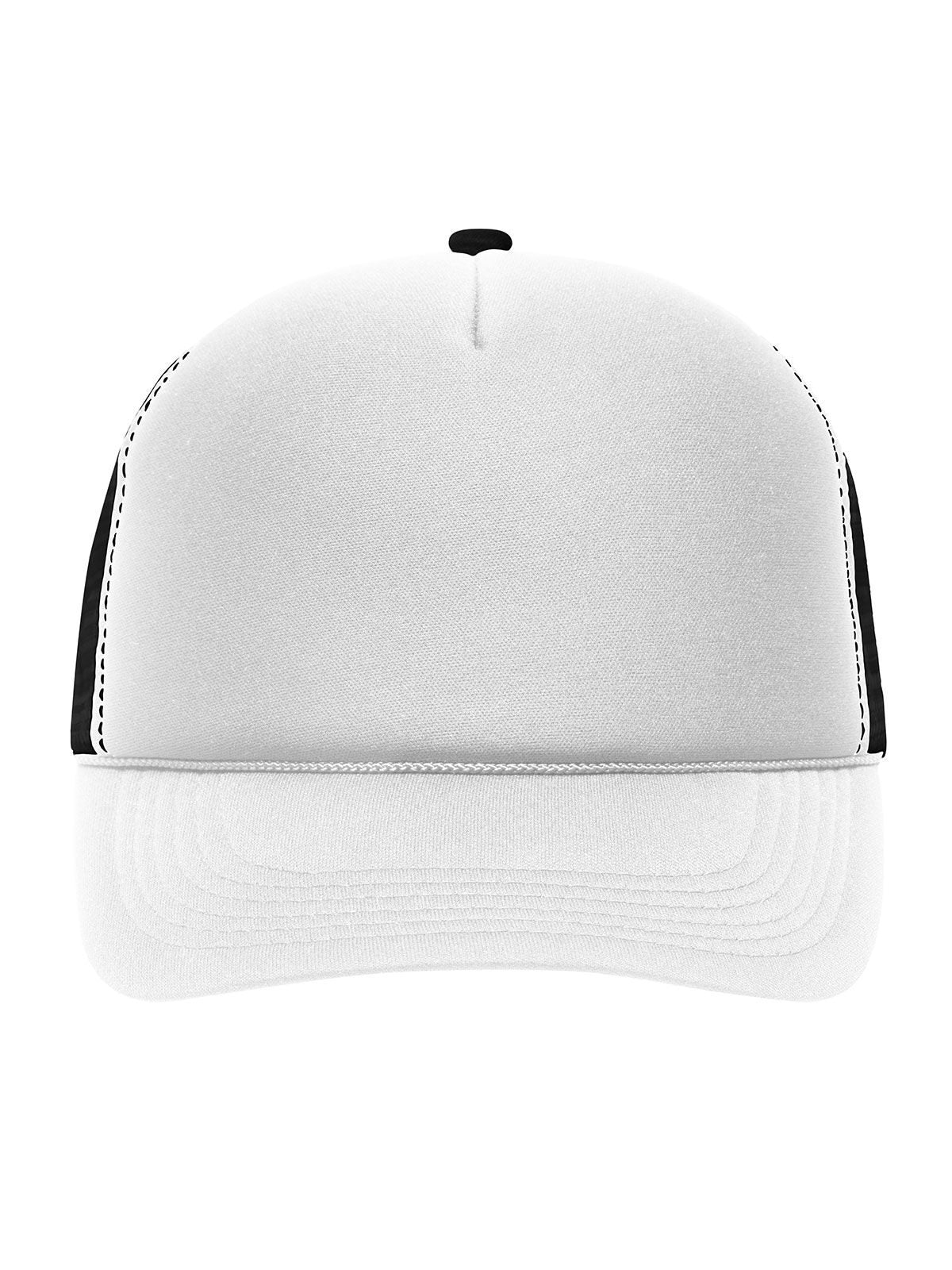 Trucker Caps 5 Panel Retro Mesh Cap Weiß/Schwarz bestickbar und bedruckbar – LA1970