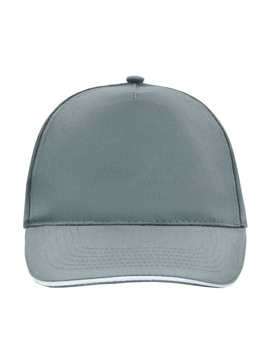 Baseball Caps 5 Panel Promo Sandwich Cap dark-Grau/Weiß bestickbar und bedruckbar – LA1970