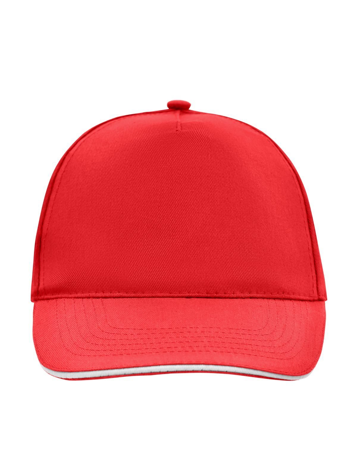 Baseball Caps 5 Panel Promo Sandwich Cap Rot/Weiß bestickbar und bedruckbar – LA1970