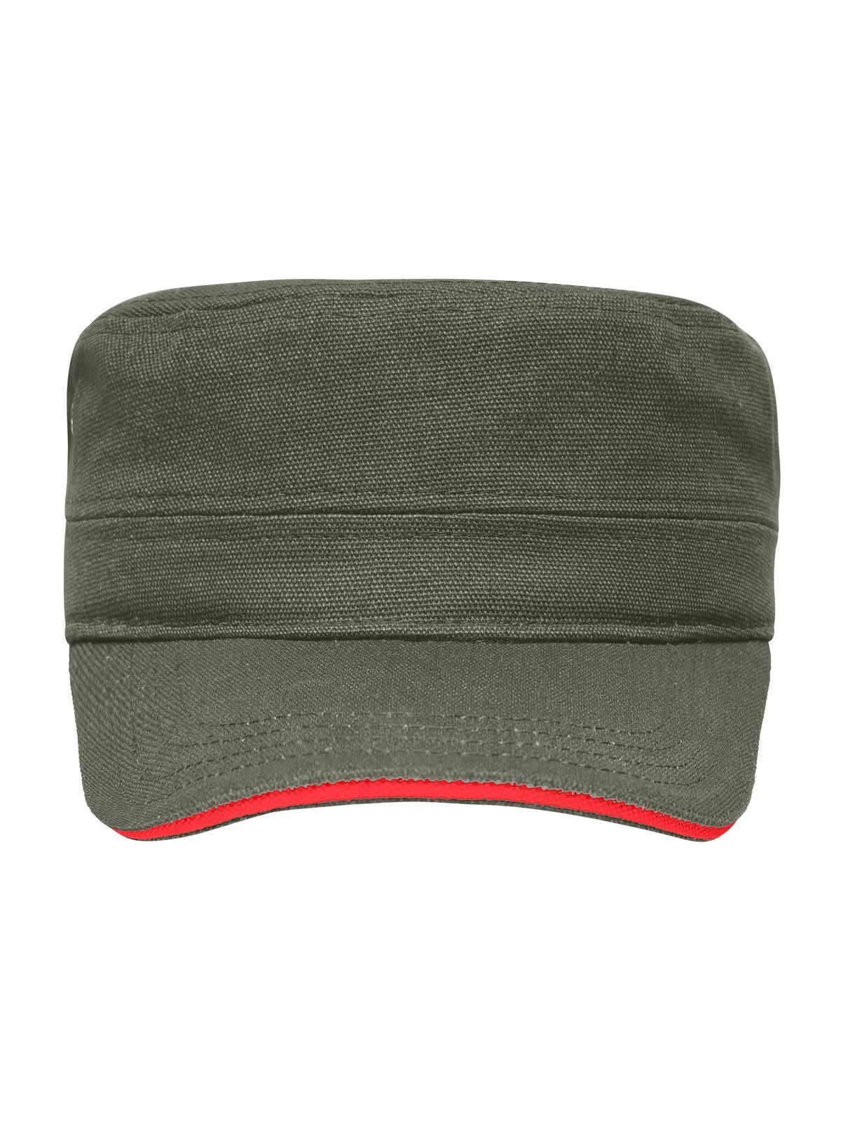 Baseball Caps Military Sandwich Cap olive/Rot bestickbar und bedruckbar – LA1970