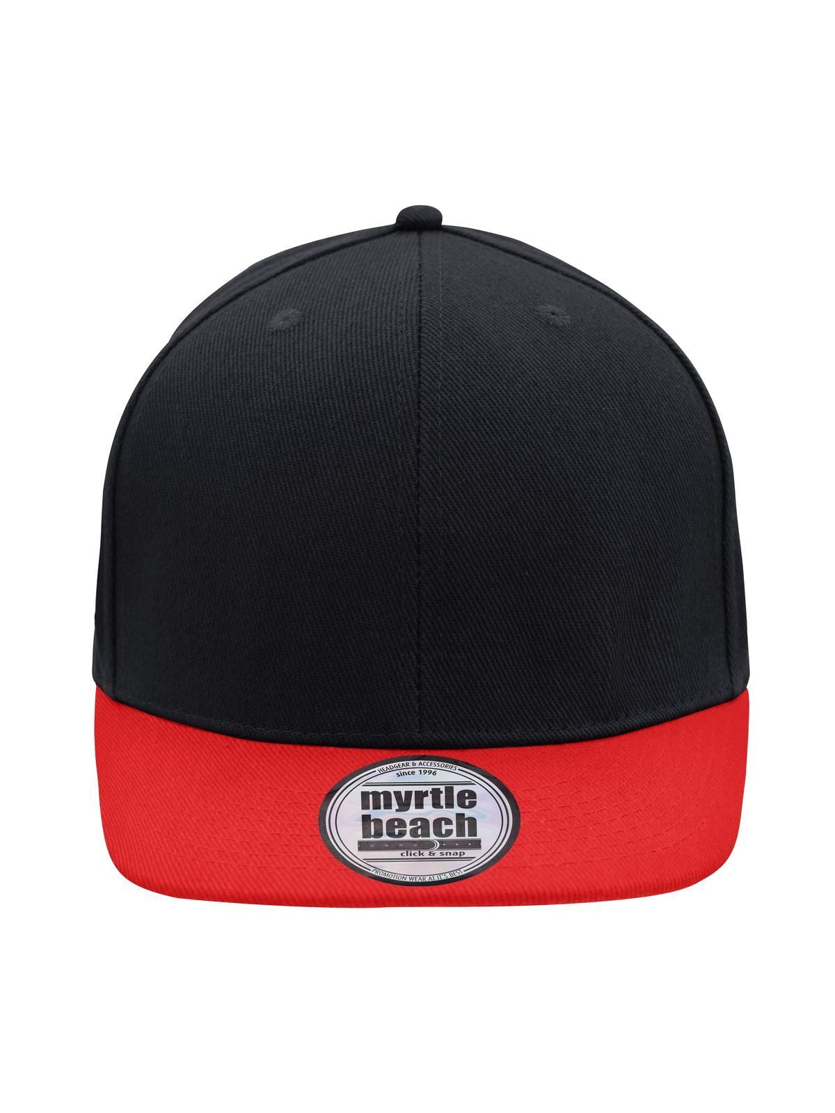 Baseball Caps 6 Panel Pro Cap Style Schwarz/Rot bestickbar und bedruckbar – LA1970
