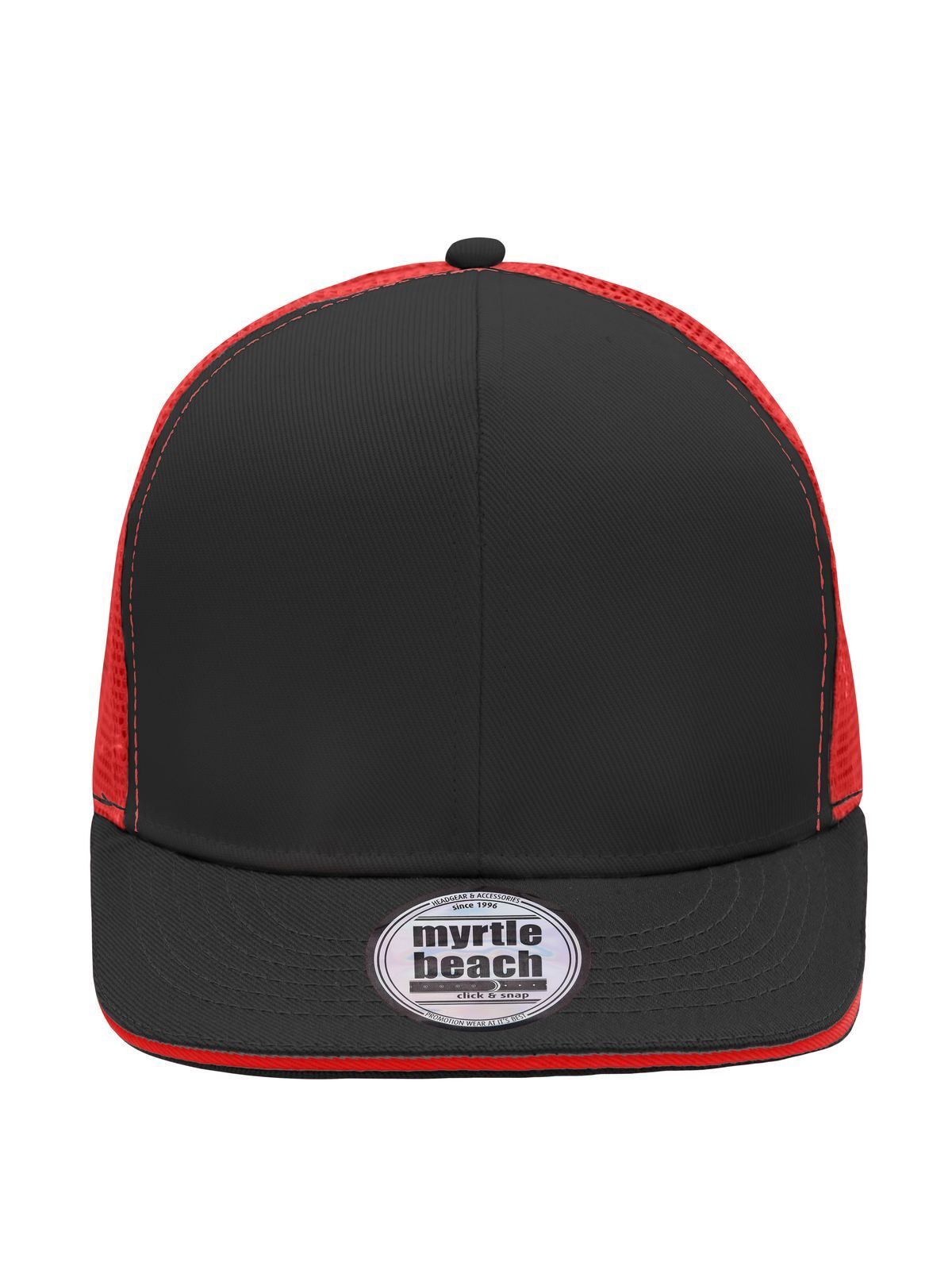 Trucker Caps Pro Cap Mesh 6 Panel Schwarz/Rot bestickbar und bedruckbar – LA1970