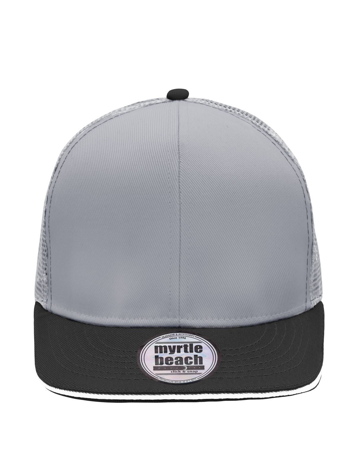 Trucker Caps Pro Cap Mesh 6 Panel light-Grau/Schwarz bestickbar und bedruckbar – LA1970