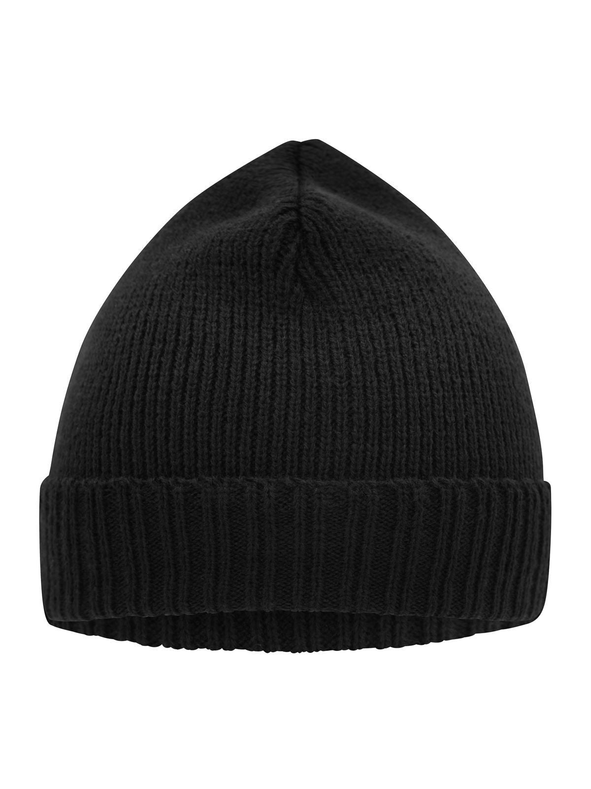 Beanies Basic Knitted Beanie Schwarz bestickbar und bedruckbar – LA1970