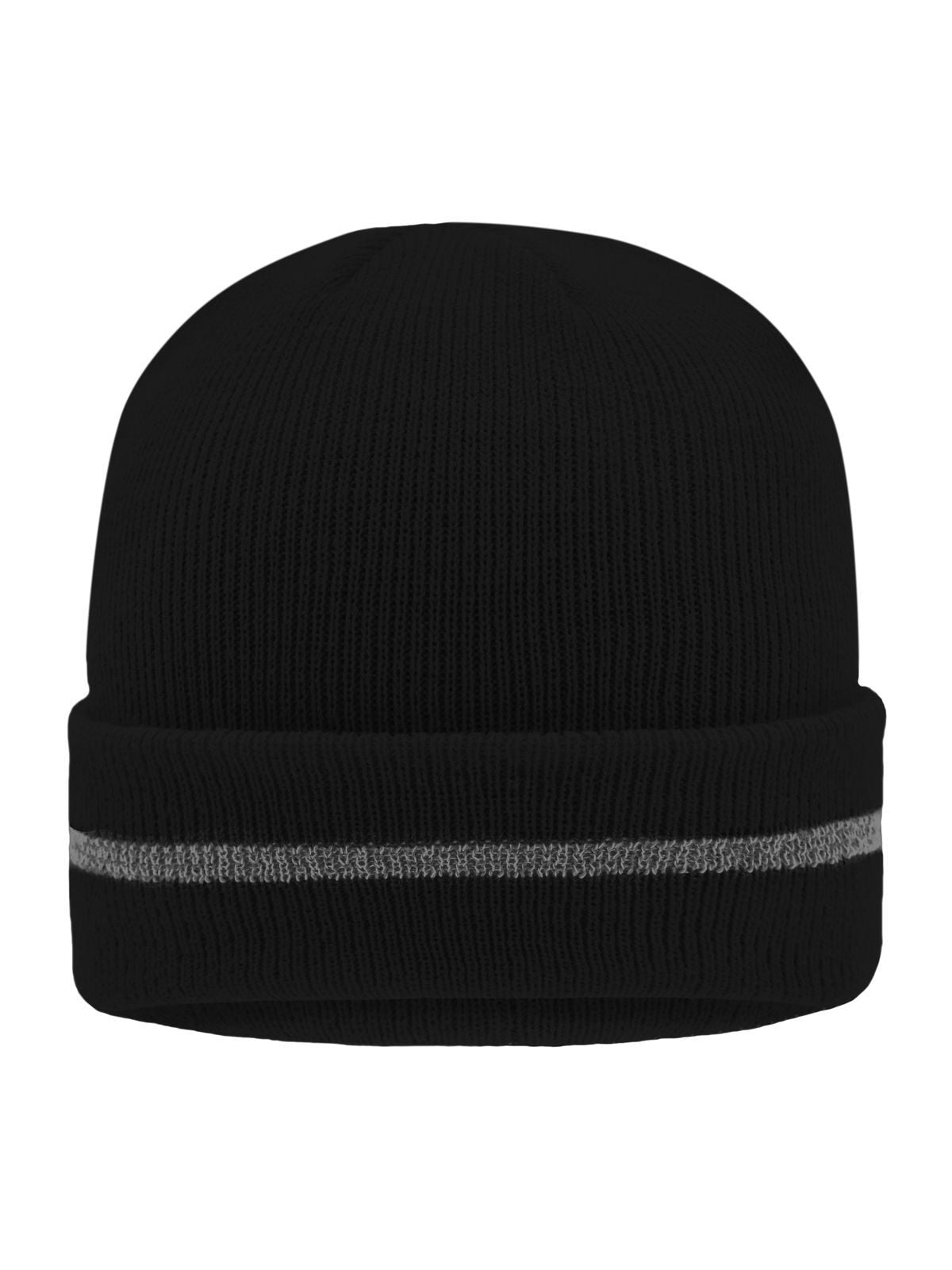 Beanies Reflective Beanie Schwarz/silver bestickbar und bedruckbar – LA1970