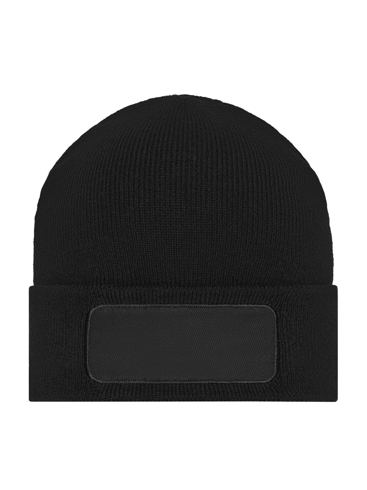 Beanies Classic Knitted Beanie With Patch Schwarz bestickbar und bedruckbar – LA1970