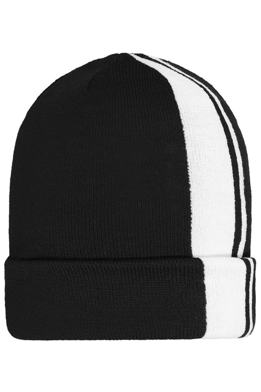 Beanies Winter Beanie Schwarz/Weiß bestickbar und bedruckbar – LA1970