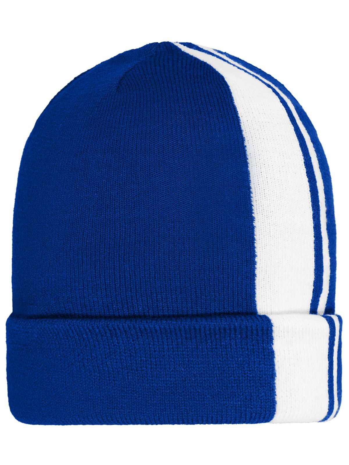 Beanies Winter Beanie electric-blue/Weiß bestickbar und bedruckbar – LA1970